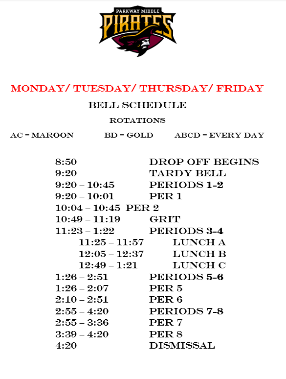  Standard Bell Schedule